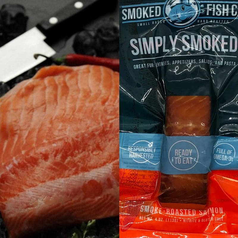 Fresh Local Salmon and Boston Smoked Fish Co Simply Smoked Salmon combo