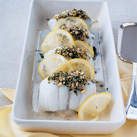 Sole Rolls with Spinach and Lemon Slices