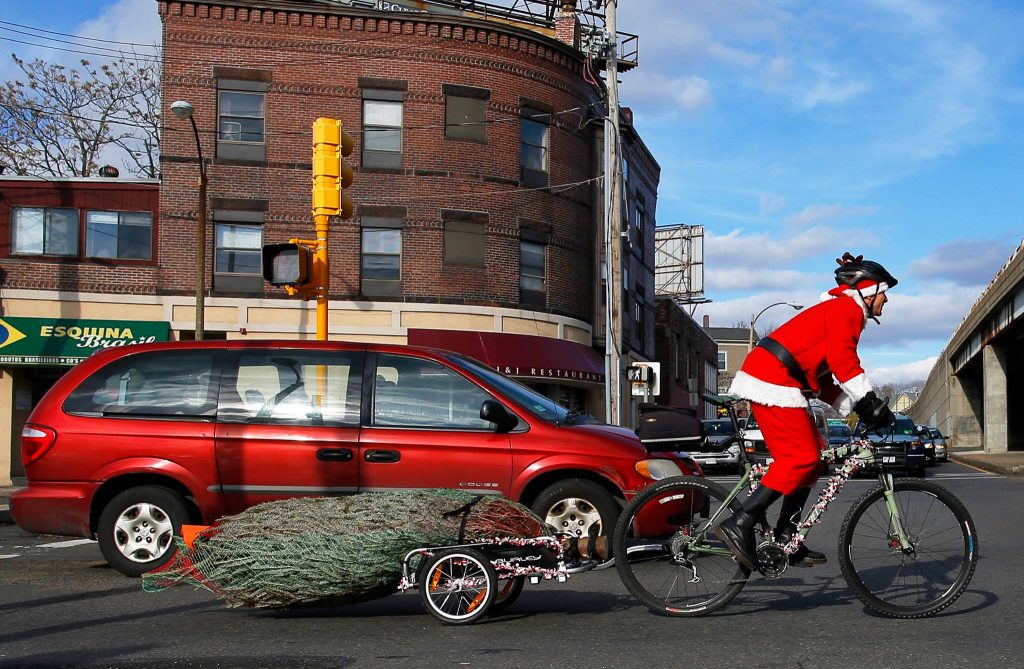 Jimmy Rider, Leader of Boston Christmas Tree Delivery by Bicycle!